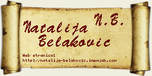 Natalija Belaković vizit kartica